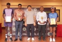 Loyola College and SRM University Tennis Champions